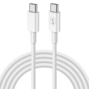 SiGN Snabbladdningskabel USB-C till USB-C 60W, 3A, PD, 3m - Vit