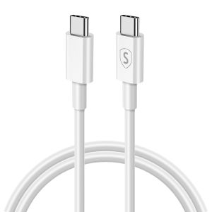SiGN Snabbladdningskabel USB-C till USB-C 60W, 3A, 1m USB-C PD - Vit