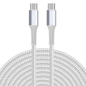 SiGN USB-C til USB-C ladekabel 60W/3A, 5m - Hvit