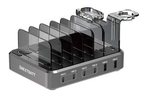 NEXTBATT Laddningsstation med 6 portar, 120W – svart