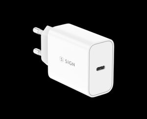 SiGN 45W Laddare, USB-C PD, Snabbladdning, MacBook Air, iPhone m.fl. - Vit