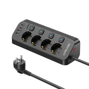 NEXTBATT Snabbladdning Grenuttag 4-vägs/USB-A/USB-C – svart