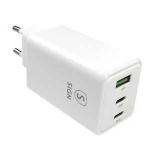 SiGN Hurtigoplader 2x USB-C / 1x USB-A 65W PD – Hvid