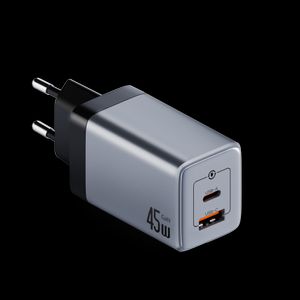 NEXTBATT 45W Hurtigoplader USB-C/USB-A - Sort/Grå