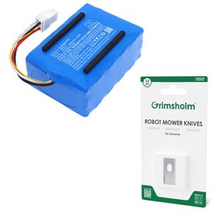 Batteri till Dreame A1/A2 m.fl. + robotgräsklipparknivar (12-pack)