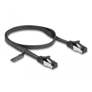 Delock RJ45 fladt patchkabel, Cat.8.1, 0,5 m – sort