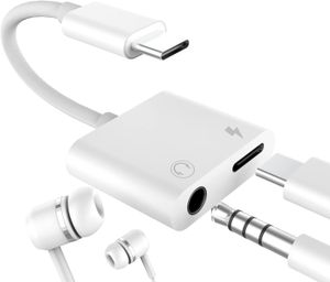 SiGN USB-C till 3.5mm AUX Adapter, 3A - Ladda & Lyssna - Vit