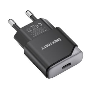 NEXTBATT GaN 20W slank vegglader USB-C – svart / grå