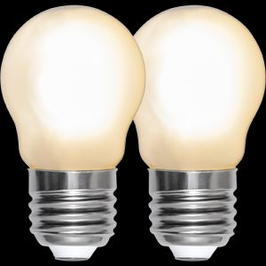 LED-pære E27 G45 frostet 2-pakning