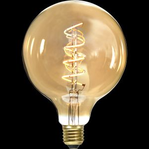 LED-lampa E27 G125 Decoled Spiral Amber
