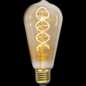 LED-lampa E27 ST64 Decoled Spiral Amber