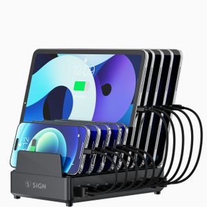 SiGN Laddningsstation med 10 portar, 240W – svart