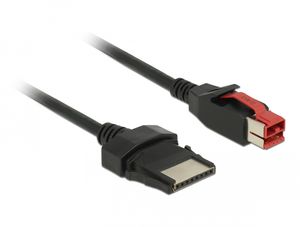 Delock PoweredUSB-kaapeli 24V uros - 8-pin uros, 2m - musta