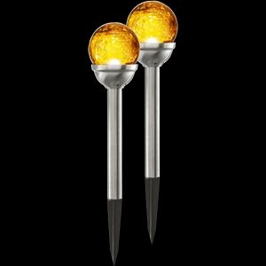 Star Trading Solcellspollare Roma Trädgårdsbelysning 2-pack – Amber
