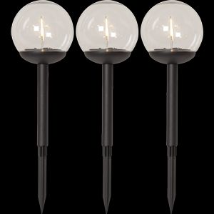 Star Trading solcellspollare Globe 3-pack – svart