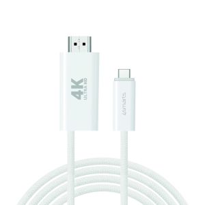 4Smarts USB-C til HDMI-kabel med PD, 2m - Hvit