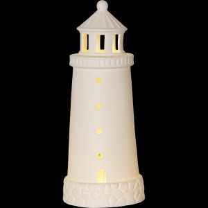 Star Trading Dekorationsfigur Seaside – Fyrtorn, vit LED-inomhusbelysning