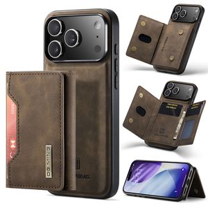 DG.MING iPhone 18 Pro Max/17 Pro Max Deksel med Avtakbar Lommebok - Brun