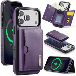 DG.MING iPhone 18 Pro/17 Pro Deksel med Magnetisk Lommebok - Lilla