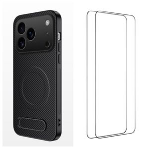 iPhone 18 Pro Kulfiber MagSafe-cover med 2x skærmbeskyttelse - Grå