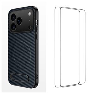iPhone 18 Pro Kulfiber MagSafe-cover med 2x skærmbeskyttelse - Sort