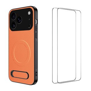 iPhone 18 Pro Kulfiber MagSafe-cover med 2x skærmbeskyttelse - Lilla