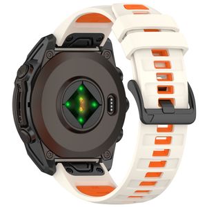 Garmin Quatix 8/Fenix 8/Epix Pro etc. Klockarmband Silikon – Starlight/Orange