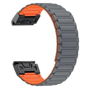 Garmin Fenix 8/Fenix 8 Pro/Fenix E osv. Klokkereim Silikon – Grå/Oransje