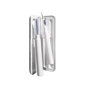 Teleskopisk Q5 rengjøringsbørste for hodetelefoner og ladeetui – hvit