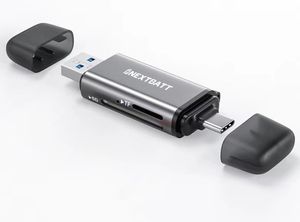 NEXTBATT SD-/microSD-minneskortläsare med USB-C/USB-A