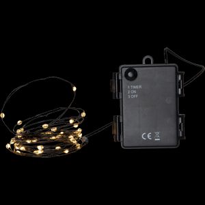 Star Trading ljusslinga Dew Drop utomhus – svart, varmvitt ljus