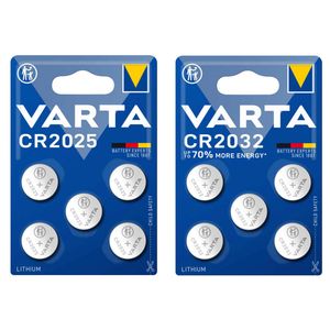Varta Lithium Coin knappcellsbatteri 5-pack CR2025 + 5-pack CR2032