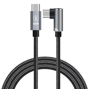 SiGN USB-C - USB-C -kaapeli 2m, 100W - musta