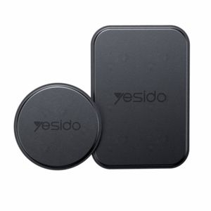 Yesido C207 magnetisk metallplate for smarttelefon med imitert skinntekstur, 2-pakning – svart