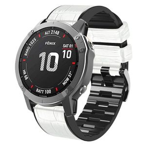 Garmin Fenix 7/6 Pro/5 Plus Klokkereim med Krokodillemønster - Hvit