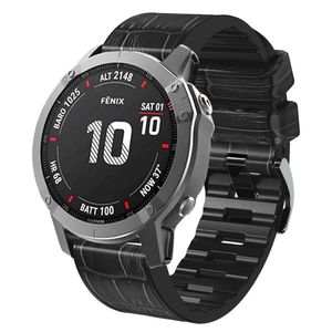 Garmin Fenix 7/6 Pro/5 Plus Klokkereim med Krokodillemønster - Svart