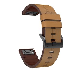 Garmin Instinct 2X Solar Urrem i læder med stålspænde - Brun