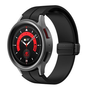 Samsung Galaxy Watch 7/6/5 -kellonranneke silikonimagneettisoljella – musta