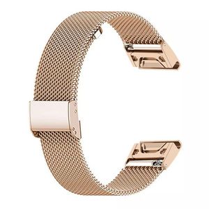 Garmin Fenix 7X/6X/5X Klokkereim milanese i metall - Rose gull