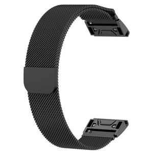 Garmin Fenix 7/6/5 Kellonranneke milanese-metalli - Musta