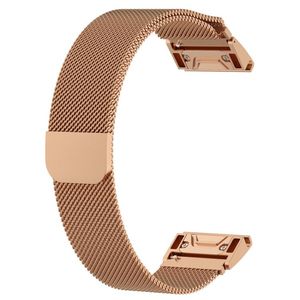 Garmin Fenix 7/6/5 Kellonranneke milanese-metalli - Ruusu kultaa