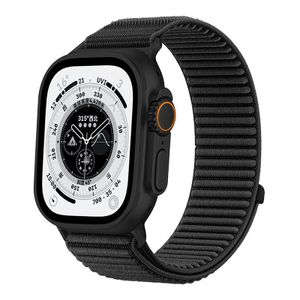 Apple Watch 42/44/45/46/49mm nailonranneke – Musta