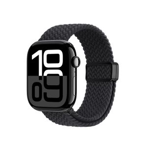 DUX DUCIS Apple Watch 42/44/45/46/49 mm kellonranneke nailonilla ja magneettilukolla – musta