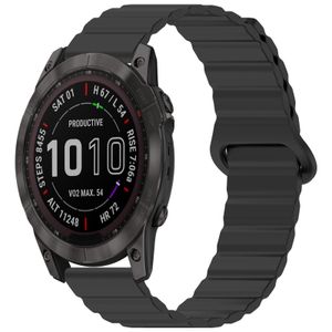 Garmin Fenix 8/7X/6X etc Klockarmband Silikon Magnetisk Stängning – Svart