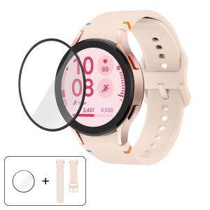 Samsung Galaxy Watch7 44mm Silikoniranneke Kellolle + Näytönsuoja - Vaaleanpunainen