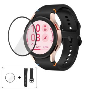 Samsung Galaxy Watch7 44 mm silikoniranneke kellolle + näytönsuoja – musta