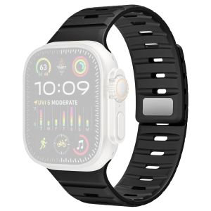 Apple Watch 42/44/45/46/49 mm kellonranneke silikonimagneetilla – musta