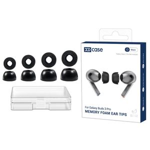 XDcase Samsung Galaxy Buds3 Pro Memory Foam-ørepropper, 4 par – svart