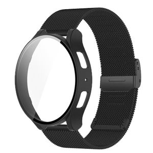 Samsung Galaxy Watch7 44mm Milanolainen kellonranneke + sisäänrakennettu näytönsuoja - musta