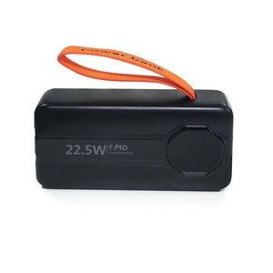 SiGN Kraftig Powerbank med Indbyggede Kabler, 30000mAh - Sort